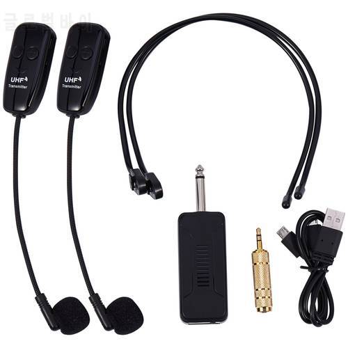 U12F Uhf One For Two Wireless Headset Microphone Amplifier Mixer Suitable For Teaching Guides Meeting Lectures