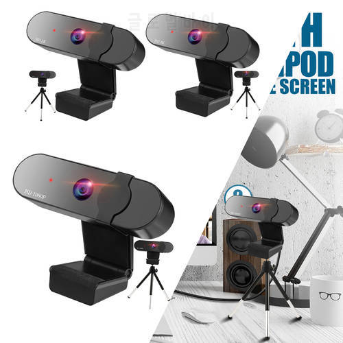 Business Webcam with Microphone & Privacy Cover Computer Camera Auto-Focus for PC Monitor Laptop Livestream Conferencing