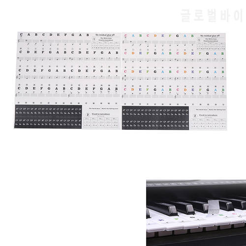Electronic Piano Keyboard Sound Name Stickers Key Sticker Piano Stave Music Decal Label Note Sticker 49 54 61 88 Keys