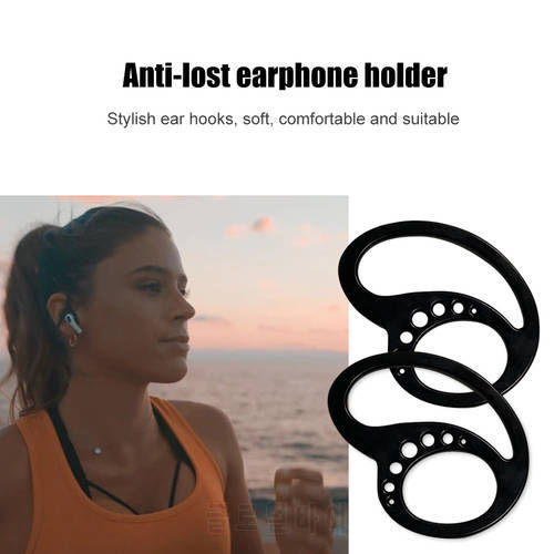 1 Pair Wireless Headphone Holder Bluetooth Compatible Anti-Silicone Earbuds Holder Anti Lost Headphone Stand Earplugs Black