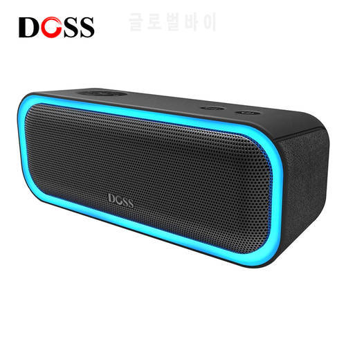DOSS SoundBox Pro Portable Wireless Bluetooth Speaker Enhanced Bass Stereo Waterproof TWS 20W Computer Sound Box 12 Hrs Playtime