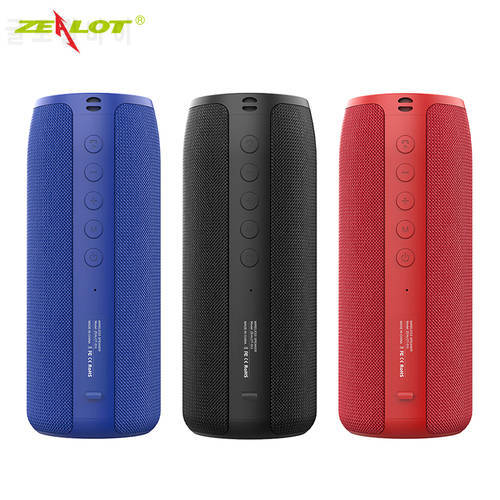 ZEALOT S51 Powerful Bluetooth Speaker Bass Wireless Portable Subwoofer IPX5 Waterproof 10W Sound Box Support TF U Disk AUX in