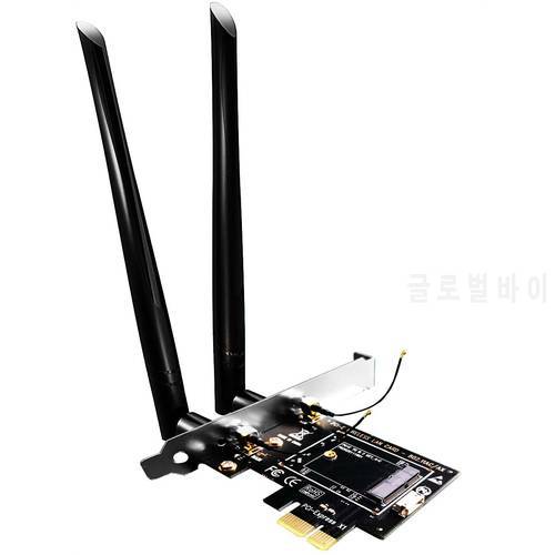 M.2 Wireless WiFi PCIE Adapter and SMA Aantenna for M.2 NGFF Key E/A+E Network Card