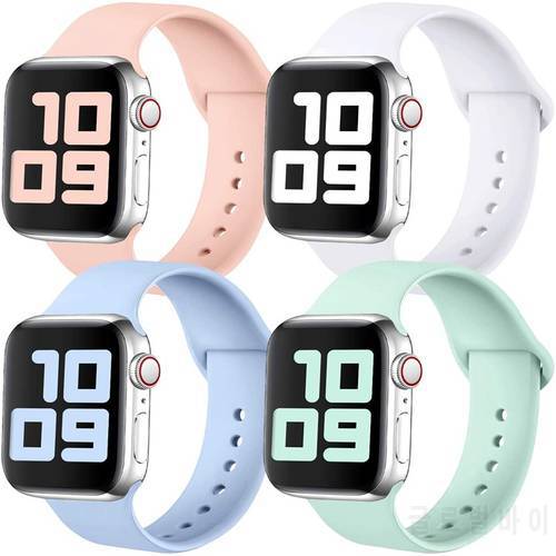 Pure Candy Color Soft Silicone Watch Strap for Apple Watch