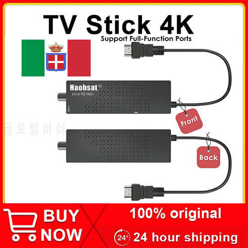 Haohsat DVB-T2PRO 4K TV Stick Digital DVB T2 Italy Russia USB WIFI 1080p TV 4K Stick Hevc 10Bit H.265 TV Stick