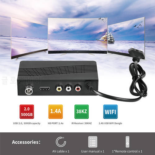 WiFi Bluetooth-compatible Smart TV Box STB 1080P Digital Set Top TV Box Converter DVB-T2 H.265 Video Display Receiver EU