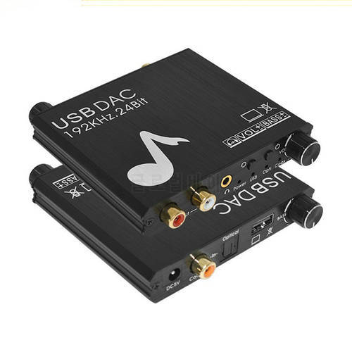 Digital to Analog Audio Converter 192KHz/24Bit DAC SPDIF Opticals Toslink Coaxial RCA 3.5 mm for ps3 ps4 TV xbox USB Power Cable