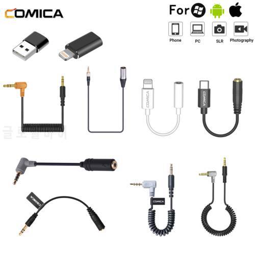 Comica 3.5mm TRRS to Lightning/Typec Apple Android Phone Audio for Microphone Adapter Cable Accessories Data Line XLR Cable