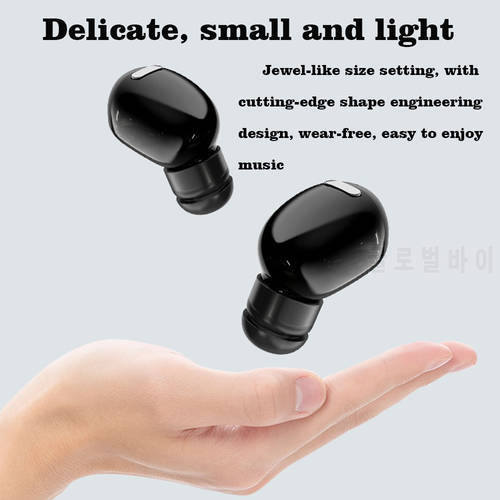 Mini In-Ear 5.0 Bluetooth Earphone HiFi Wireless Headset With Mic Sports Earbuds Handsfree Stereo Sound Earphones for all phones