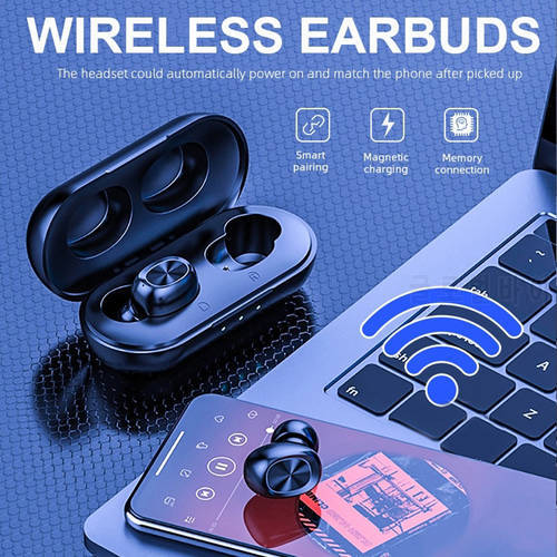 B5 TWS 5.0 Bluetooth Wireless Headset Touch Control 6D Stereo Earbuds Bass Handsfree Earphone With Microphone Charging Box