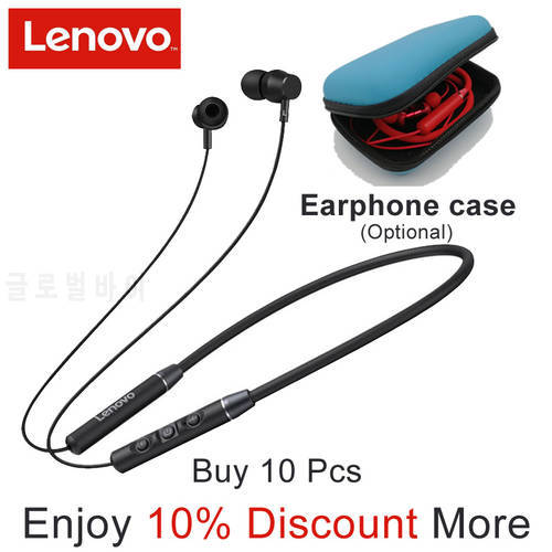 Lenovo QE03 Earphone Fone Bluetooth Wireless Headset Magnetic Neckband IPX5 Waterproof Sport Earbuds Noise Cancelling Dual Mic