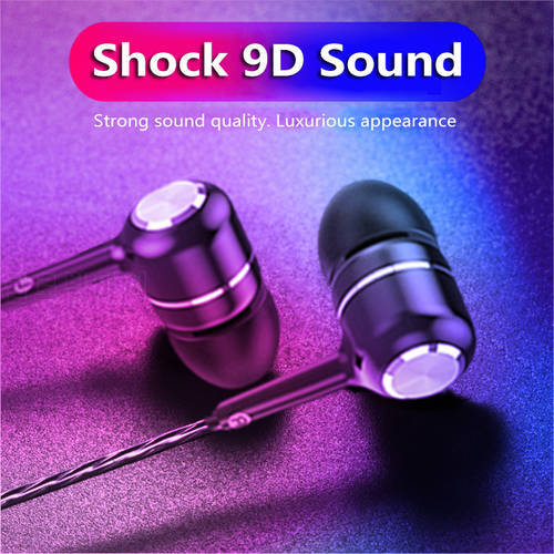 HIFI Wired Headphones 3.5mm Bass Stereo Music Earbuds Sports Headsets With Mic For IPhone Samsung Xiaomi Android IOS Smart Phone
