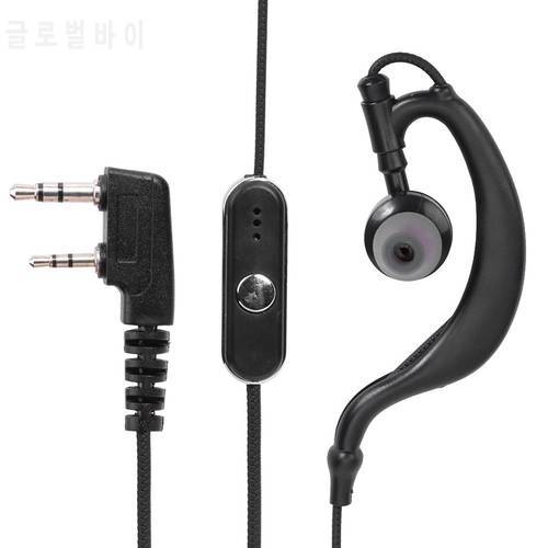 2 PIN Earpiece Headset PTT MIC Ear Hook Walkie Talkie Earbud Interphone Earphone Earpiece for Baofeng Kenwood Radio