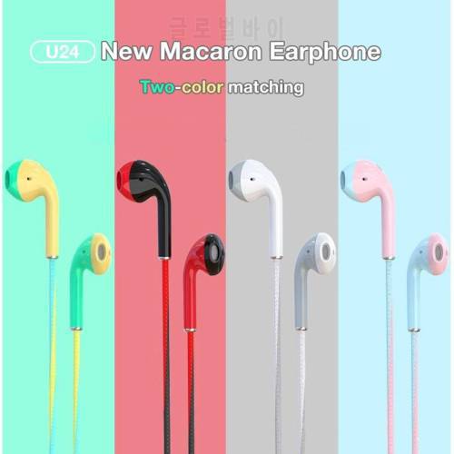 earphone 3.5mm Headphones Wired Headphones with Microphone Color Matching Macaron Color for Xiaomi Samsung Huawei