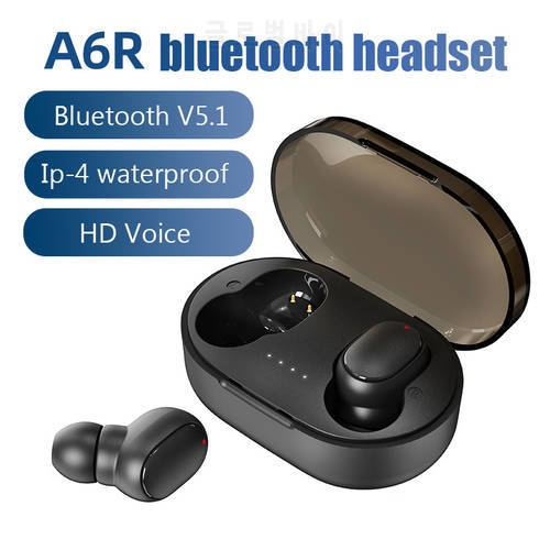 A6R TWS Bluetooth Earphones Wireless Headphones Sports Earbuds Touch Control Headset with Microphone with Retail Box PK A6s