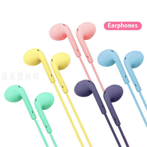 Color headphone 3.5mm earphone wired earphone with microphone call earphone music earphone for xiaomi samsung huawei