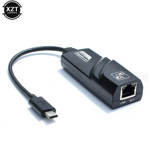 Type C to RJ45 Network Card 10/100/1000Mbps Reversible USB 3.1 Interface to RJ45 Gigabit Ethernet LAN Network Adapter RTL8153