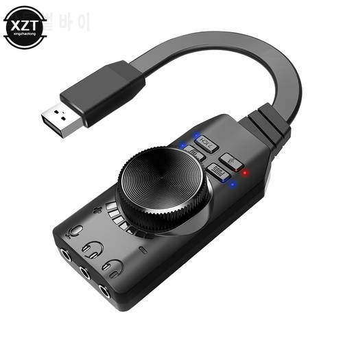 External USB Sound Card 7.1 for PUBG Gaming External Audio Card 3.5mm USB Adapter Plug and Play For Computer Game PC Laptop