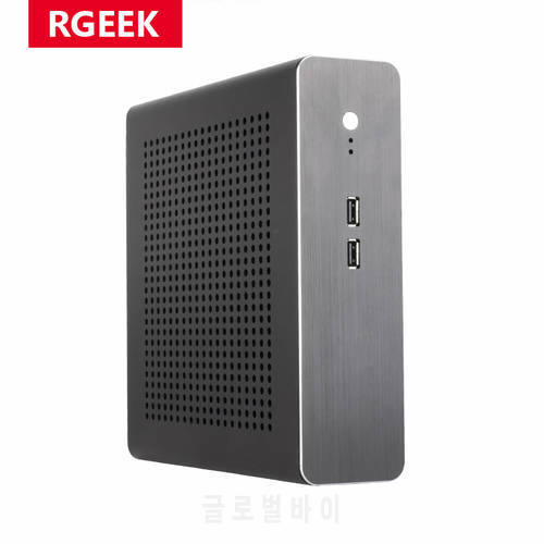 RGEEK G60 Chassis All Aluminum Mini Case HTPC ITX Tower PC Cabinet USB2.0 Desktop Computer With Power Supply