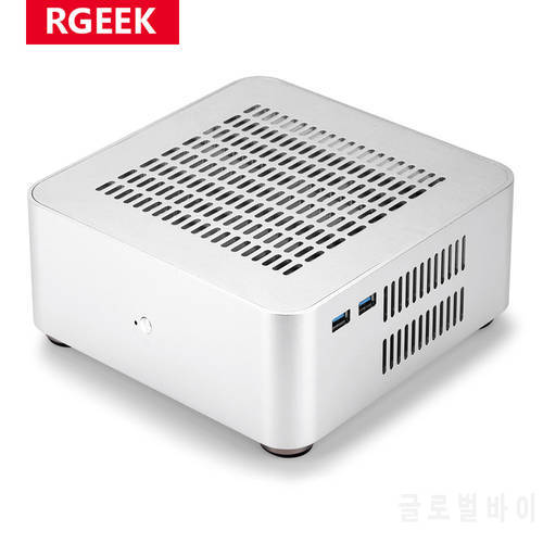 RGEEK L80S All Aluminum Chassis Small Desktop Computer Tower Cabinet Case PSU HTPC Mini ITX PC Houses with Power Supply