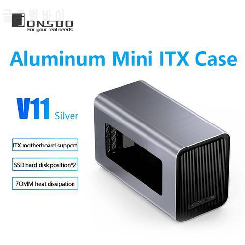 JONSBO V11 PC Case Aluminum Mini Case For Vertical Horizontal Support SFX Small Power Supply ITX Motherboard Long Graphics Card