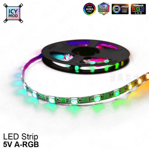 LED Flexible Light Strip 5V3PIN RGB Light Strip AURA SYNC Various Sizes 5/10/15/20/30/40/50/100/200CM PC Decorative Light Strip