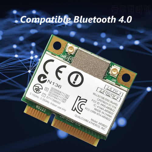 Dual Band 300Mbps Wifi AR5B22 Wireless 802.11a/b/g/n Half Mini PCI-E WLAN 2.4G/5Ghz 4.0 Wireless Network Card Mini PCI-E Adapter