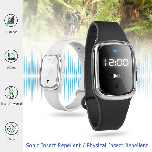 Ultrasonic Mosquito Repellent Mosquito Repellent Bracelet Anti Mosquito Insect Pest Bugs Outdoor Portable Smart Electronic Watch