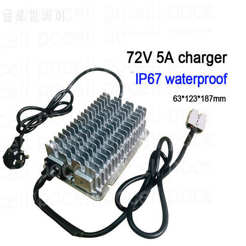 waterproof 72V 5A 84V 5A Charger 87.6v 24S 5A charger Smart Charger for lithium ion battery lifepo4 LTO lead acid lipo battery