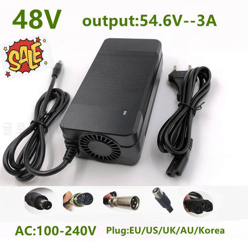 54.6V 3A Lithium Battery Charger 54.6V3A electric bike Charger for 13S 48V Li-ion Battery pack charger High quality