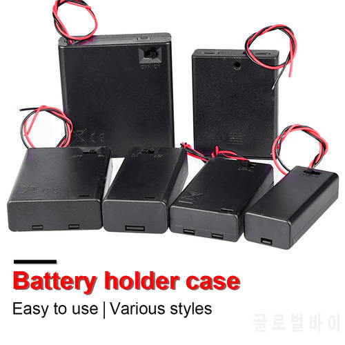 2 3 4 6 8x 3.7V 18650 Battery Storage Box Case DIY 1.5V AA AAA Batteries Clip Holder Container With Wire Lead On/Off Switch
