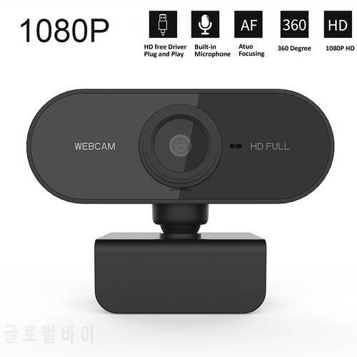 Full HD 1080P Webcam Computer PC Web Camera with Microphone Rotating Cameras for Live Broadcast Video Call Conference Work