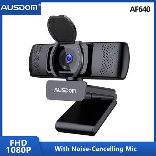 PAPALOOK & AUSDOM AF640 Web Camera Full HD 1080P Autofocus For PC Video Conference Webcam With Noise Cancelling Microphone