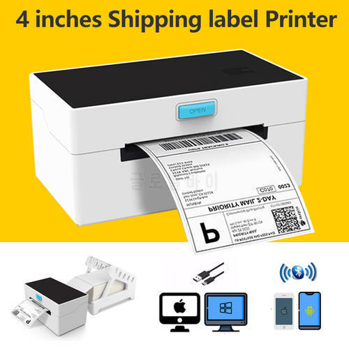 Thermal Shipping Label Printer Maker 4X6 Wireless Bluetooth Sticker Barcode Maker Compatible with Shopify Ebay Amazon Etsy
