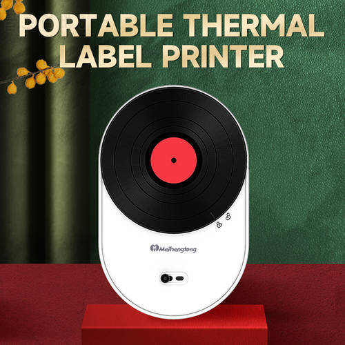 Mini Label Printer MHT-P13 Pocket Thermal Label Printer 203DPI BT Printers APP Editing Printing for Retail Store Home Office