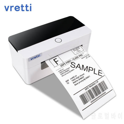VRETTI Label Printer D463B White 4*6Inch For Flash Memory Commercial Barcode Printer Support Single Sheet Thermal Printe