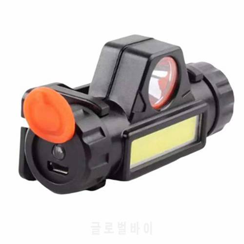 COB Waterproof LED Headlight Work Light 2 Light Modes Built-in Magnetic Headlight with 18650 Battery for Fishing Camping