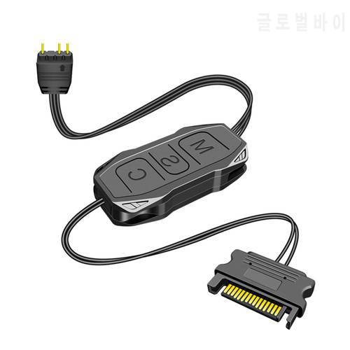 Argb Mini Controller With Lengthen Cable Wide Compatibility 3 Pin To SATA Power Supply RGB Sync Controller Mini RGB Controller