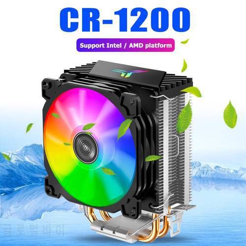 CR-1200 CPU Cooler 92mm RGB 3Pin Cooling Fan Heatsink 2 Heat-pipes Tower Heatsink For Intel LGA 775 1150 1155 AMD AM2/3/4