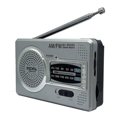 Silver Grey Portable Radio AM FM Dual Band Lightness Minimalist Appearance Radio for Elder Family Birthday Gifts
