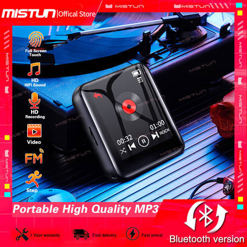 New MP3 Player Bluetooth 1.8”Full Touch Screen Lossless HiFi Music Walkman Portable Sports Mp4 Video Player FM/Speaker/Pedometer