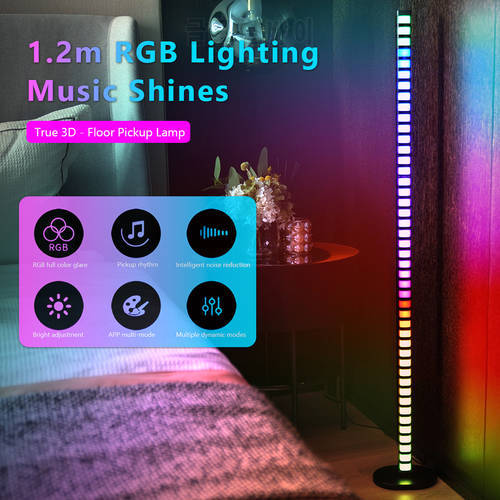 1.2m RGB App Control LED Light Bluetooth-compatible Pickup Remote Control Activated Rhythm Lights for Home Ambient Decoration