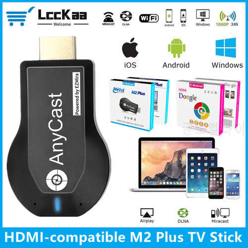 1080P M2 Plus TV Stick Anycast for Smart TV HDMI-Compatible M2 Plus TV Stick Adapter Android WiFi Dongle DLNA Airplay Smar TV