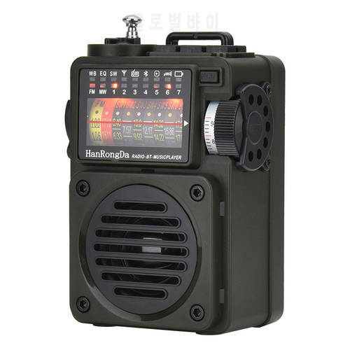 HRD-700/701 Portable Music Radio Player, Full Band Broadcast Reception, Support Bluetooth, TF Card Playback