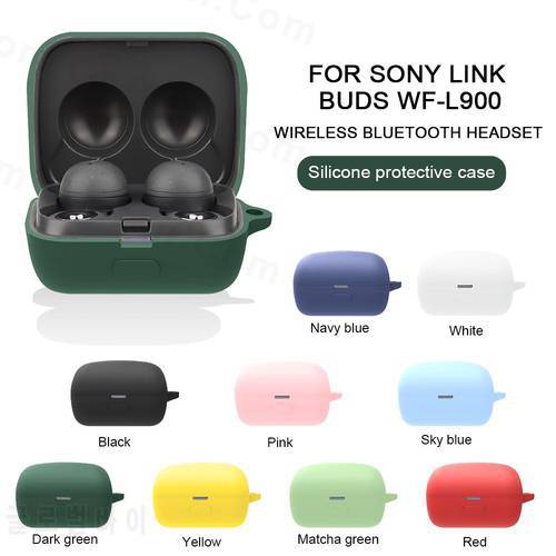 Colorful Thin Silicone Earphone Case For SONY Link Buds WF-L900 Bluetooth Earphone Anti-dust Case Cover With Carabiner For Sony