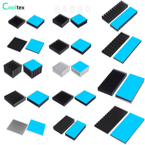 Aluminum Heatsink Radiator Heat sink Cooler for Electronic Chip IC LED RAM Power Supply Cooling With Thermal Conductive Tape