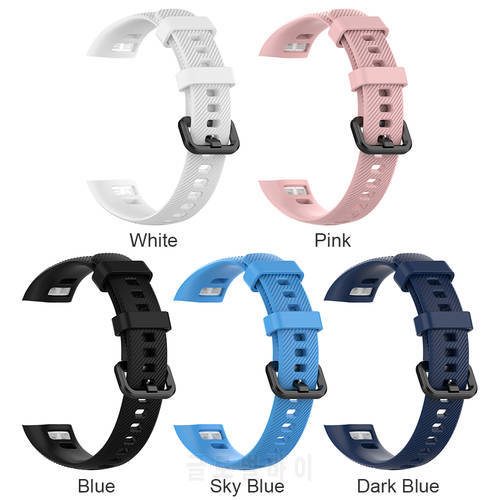 Silicone Watch Band Bracelet Wrist Strap Replacement Simplicity Soft Comfortable to Wear Durable for Huawei Honor Band 5 4