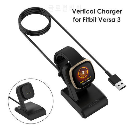 USB Charger for Fitbit Versa 3/Fitbit Sense Smart Watch Charging Cable Dock ABS PC PVC Smart Watch Accessory 100cm/39.37in