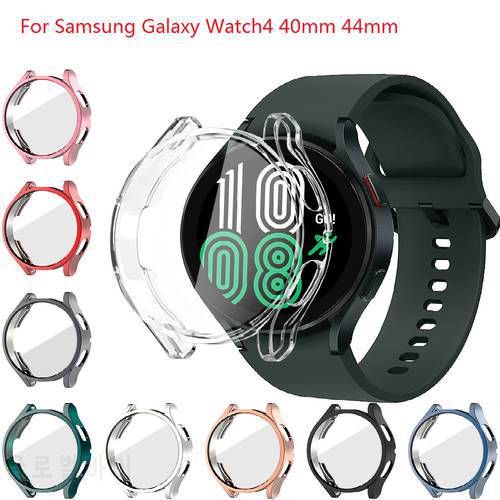 Protective Case for Samsung Galaxy Watch 4 40mm 44mm Soft TPU Cover Bumper Full Screen Protector for Galaxy Watch4 Accessories