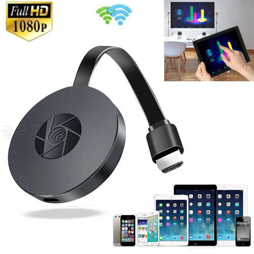 1080P Wireless WiFi Display Dongle TV Stick Video Adapter HDMI-compatible Screen Mirroring for iPhone iPad Android Phone to TV